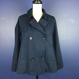 J Jill Cotton Double Breasted Pea Coat
